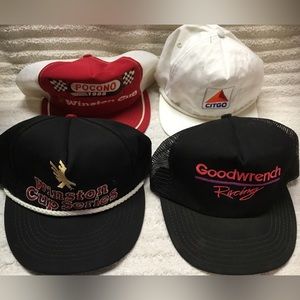 Vintage Snapback Hats Lot of 4 Nascar Racing Hats CITGO Goodwrench Winston Cup